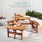 Best Choice Products 6-Person Circular Outdoor Wooden Picnic Table w/ 3 Built-In Benches, Umbrella Hole